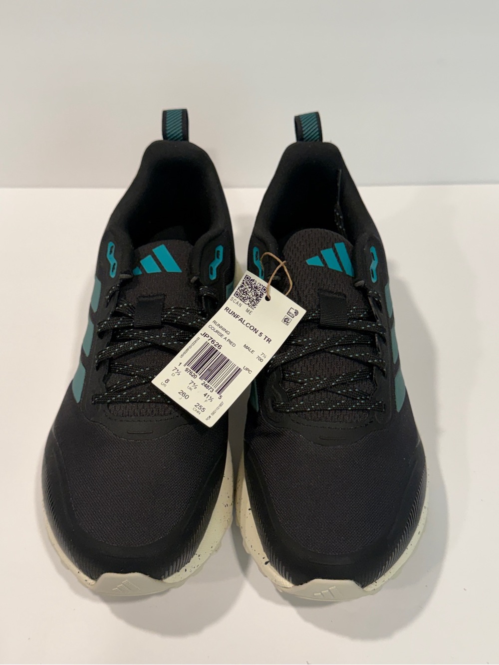 NWT Adidas Runfalcon 5 TR Trail Running Shoes Black Teal Men's 8 / Women’s 9